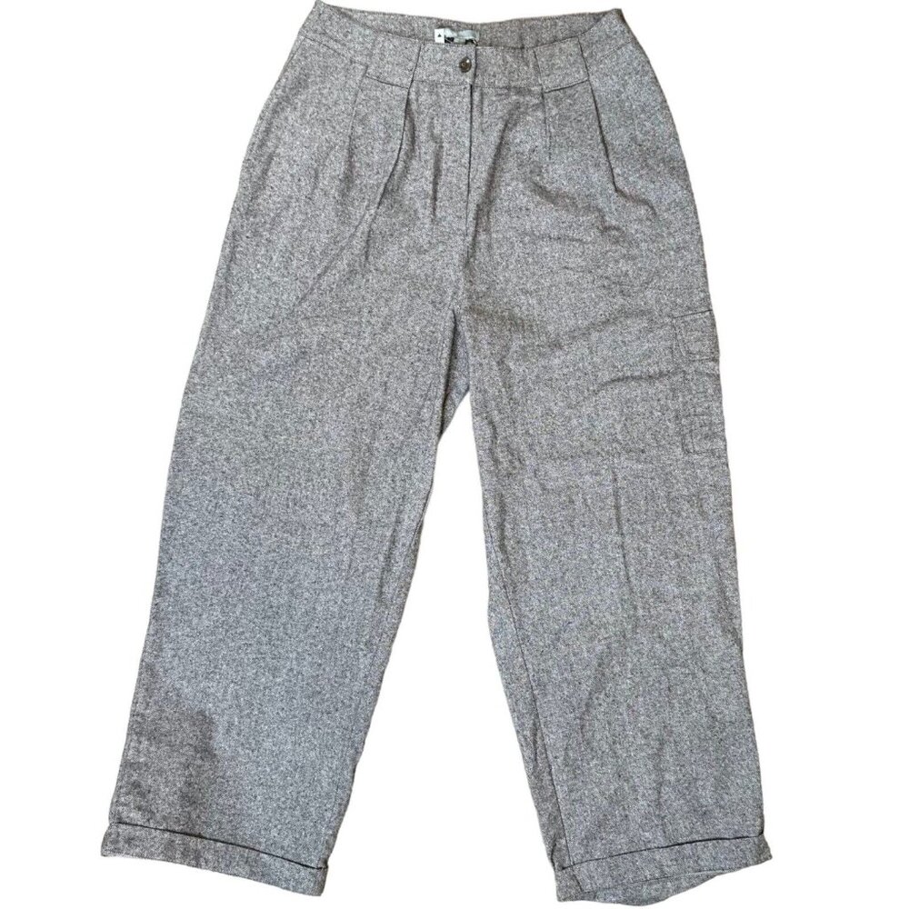 Asos Tall Womens Dress Pants Size 10 Brown 100% Cotton 100% Baumwolle High Rise